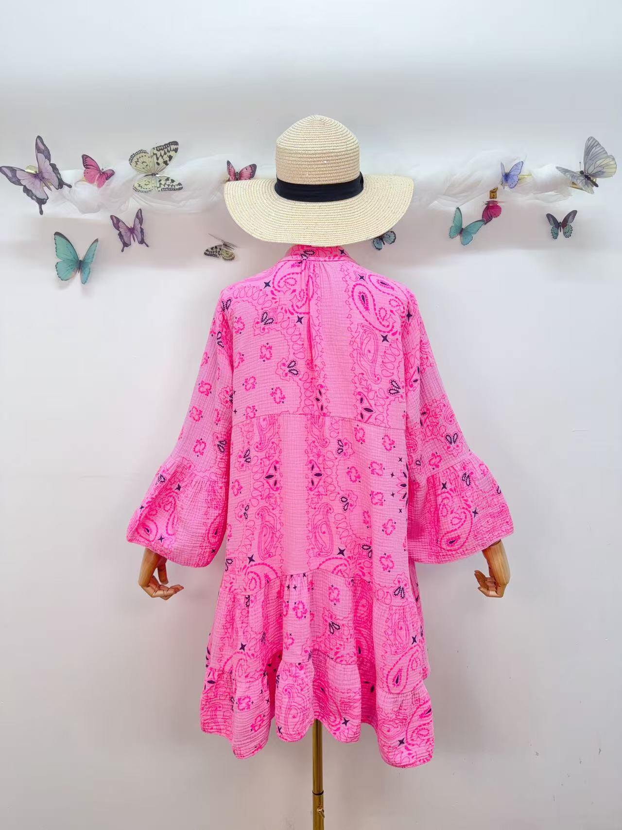 Loowie Short Dress in Pink Flash