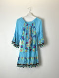 TDOFM Off-Shoulder Floral Mini Dress — Blue