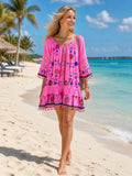 TDOFM Off-Shoulder Floral Mini Dress — Pink