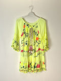 TDWBE Boho Short Dress Colorful Embroidery — Yellow