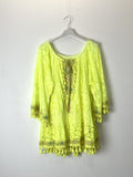TDBFD Boho Short Dress Lace Tassels — Yellow