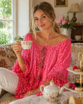 TDBFD Boho Short Dress Lace Tassels — Pink