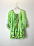 TDBFD Boho Short Dress Lace Tassels — Green