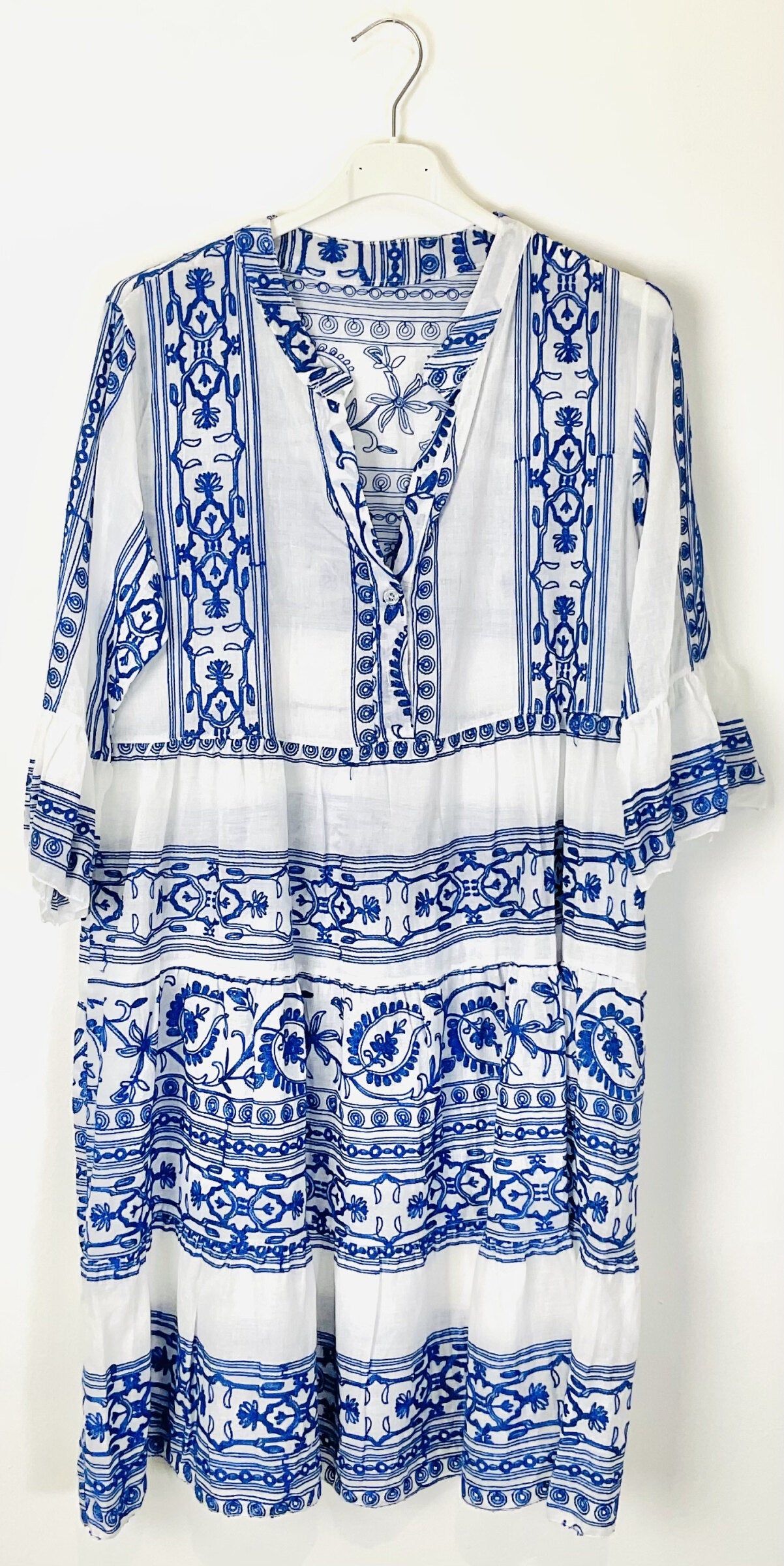 TDBPM Boho Print Mini Dress — Blue