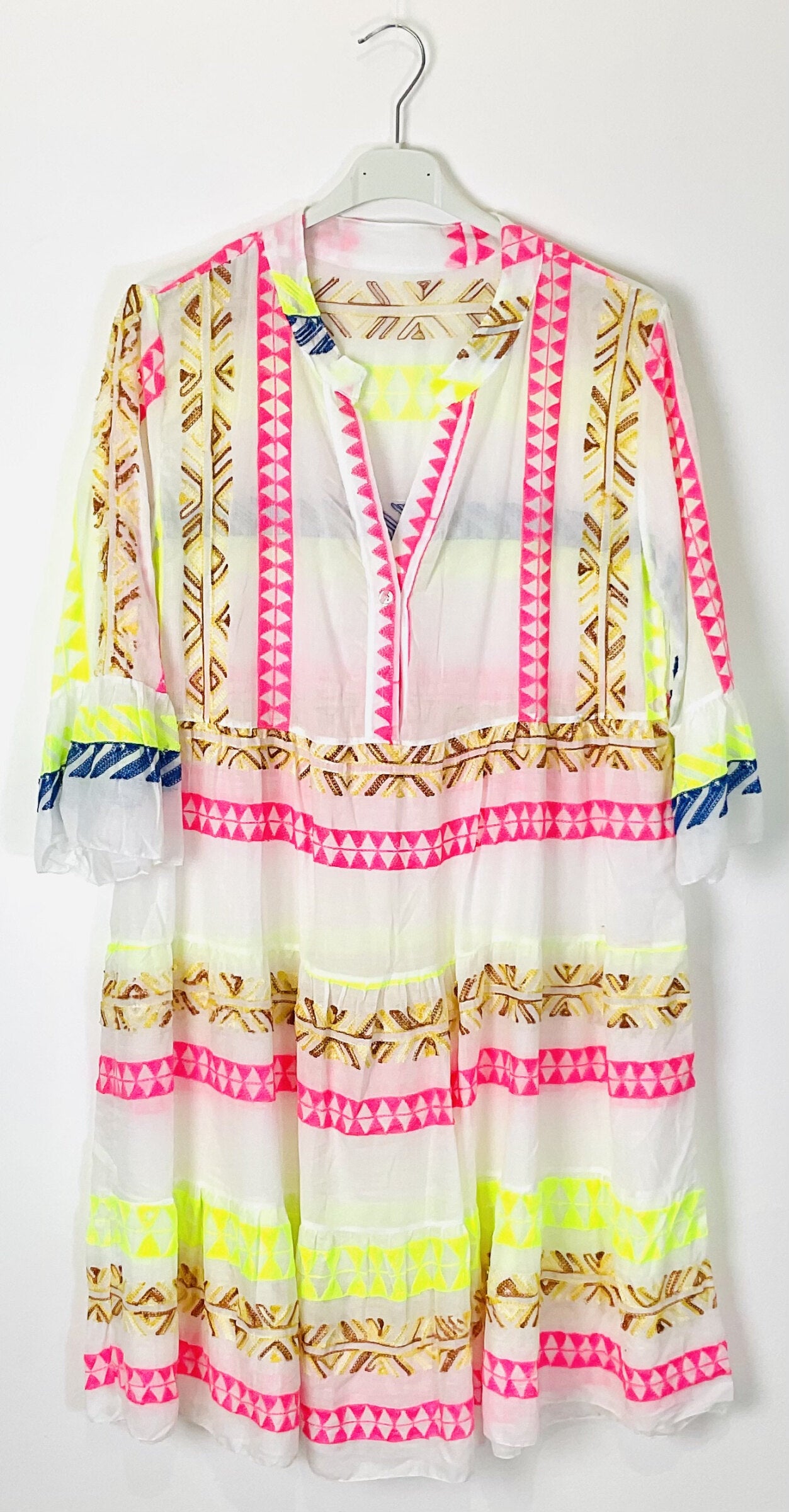 TDBPM Boho Print Mini Dress — Brown