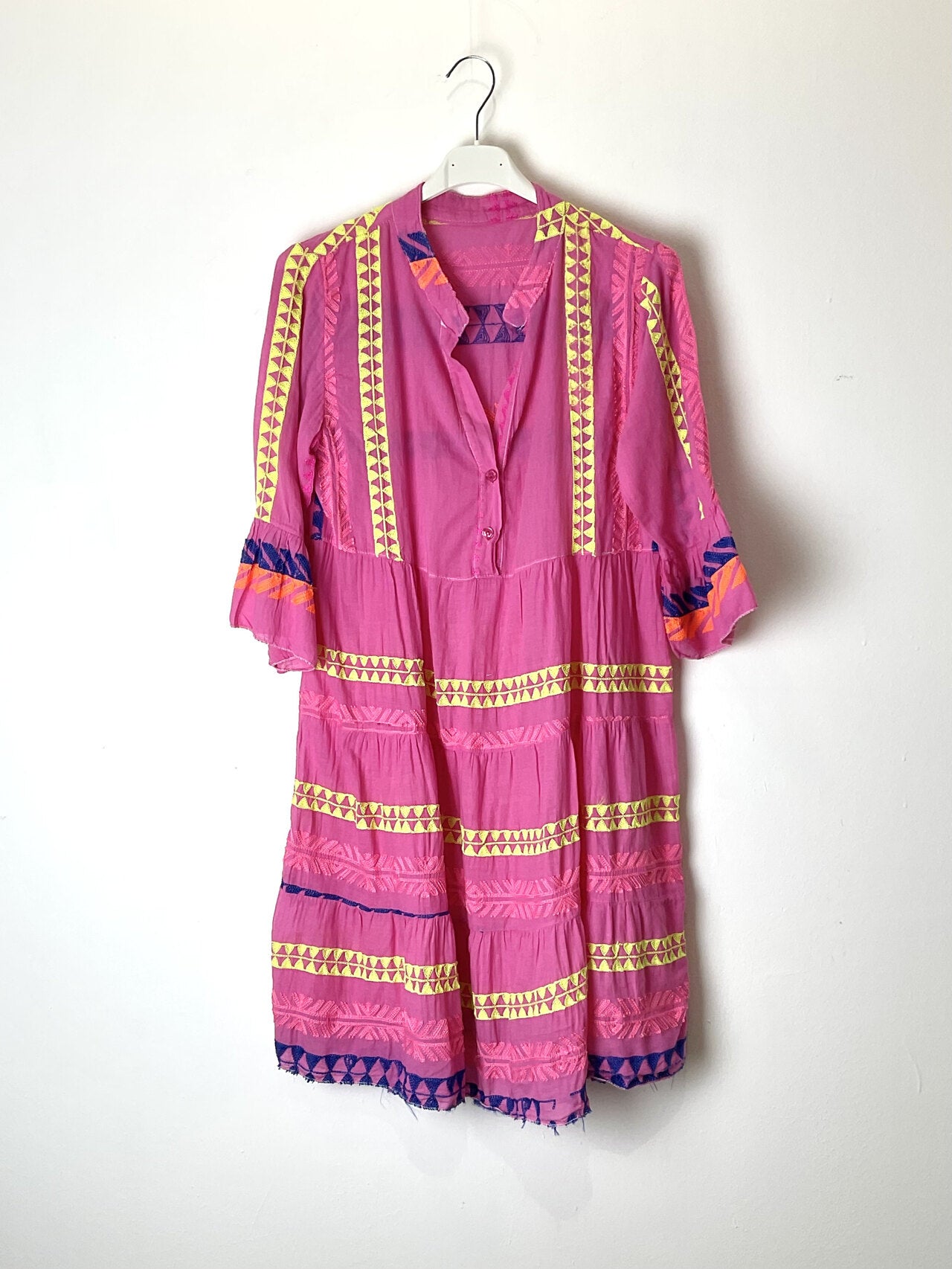 TDBPM Boho Print Mini Dress — Fuchsia