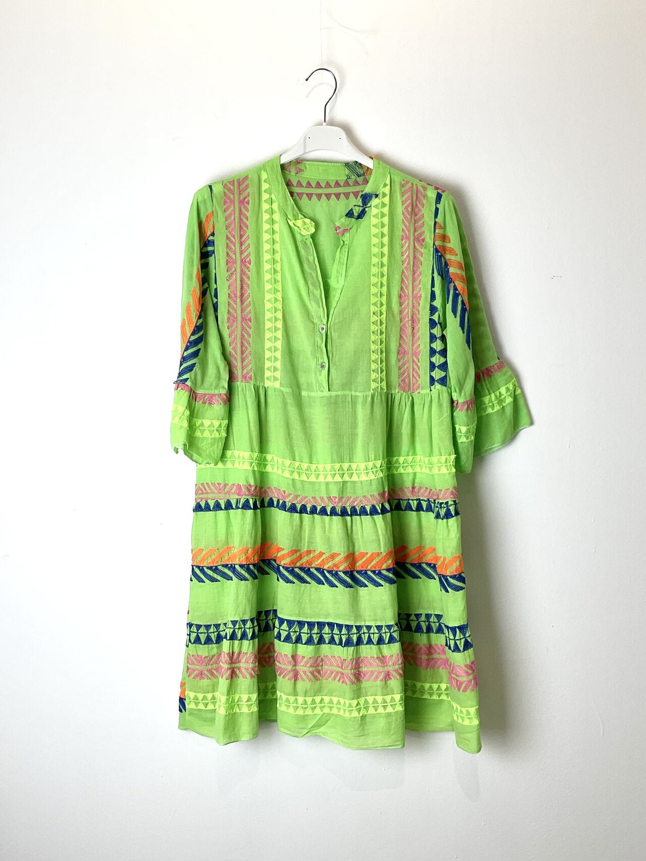 TDBPM Boho Print Mini Dress — Green