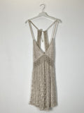 TDSEM Embroidered Strappy Mini Dress — Beige
