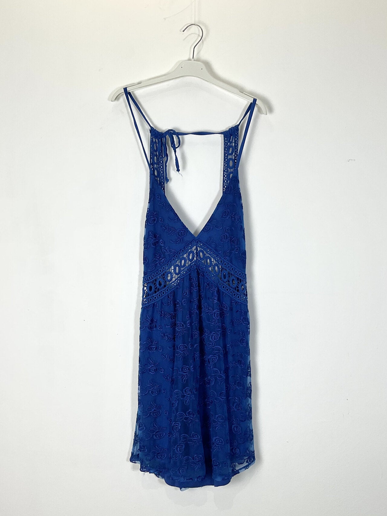 TDSEM Embroidered Strappy Mini Dress — Royal Blue