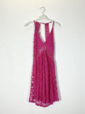 TDSEM Embroidered Strappy Mini Dress — Fuchsia
