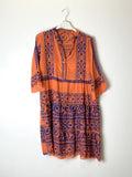 TDBEK Boho Embroidered Kaftan Dress — Orange