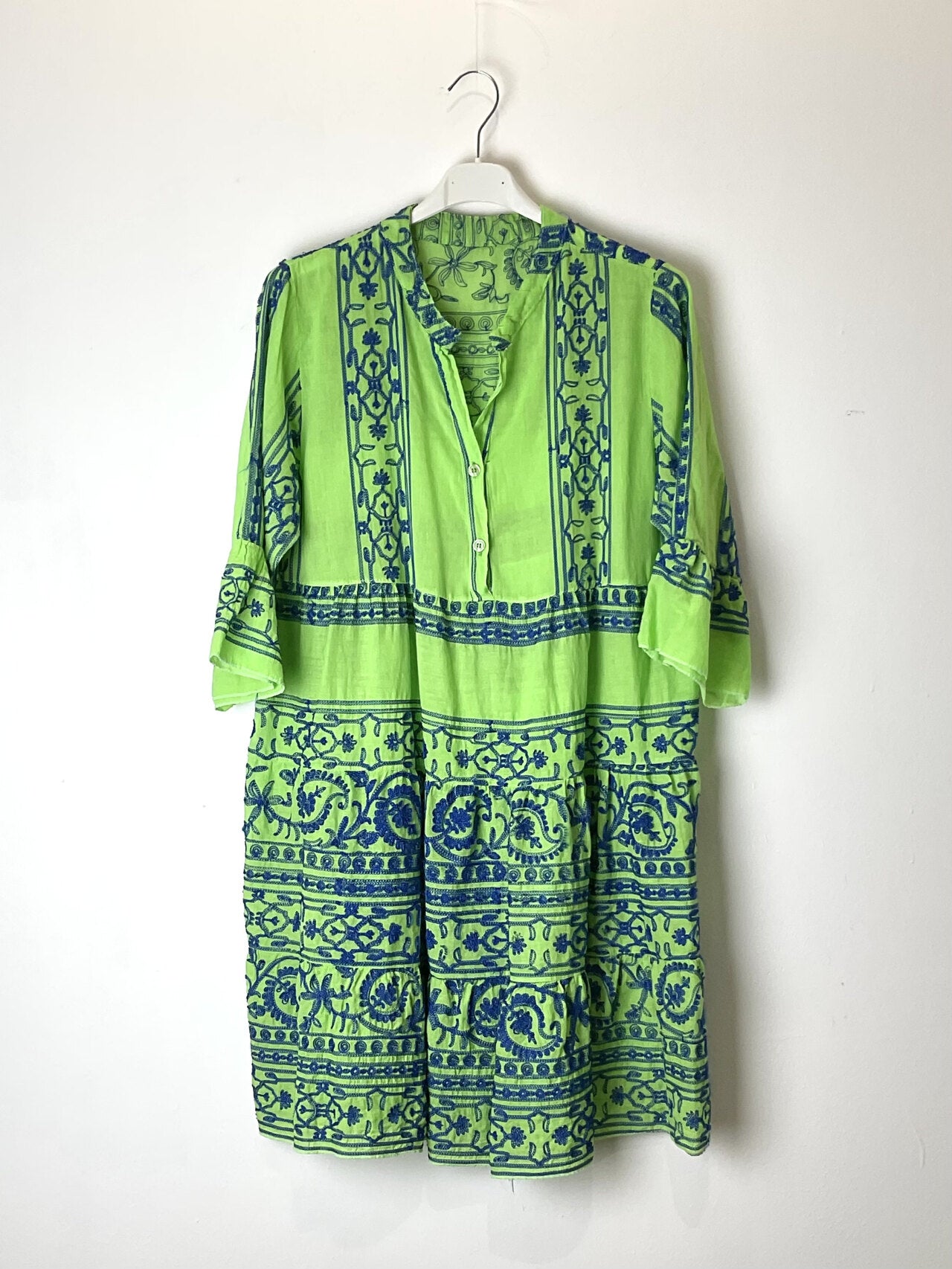 TDBEK Boho Embroidered Kaftan Dress — Green