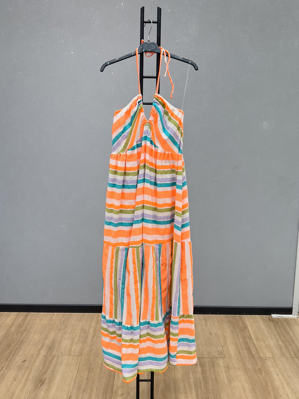 VLBLDCY Cotton Backless Summer Dress Cyan
