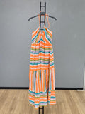 VLBLDCY Cotton Backless Summer Dress Cyan