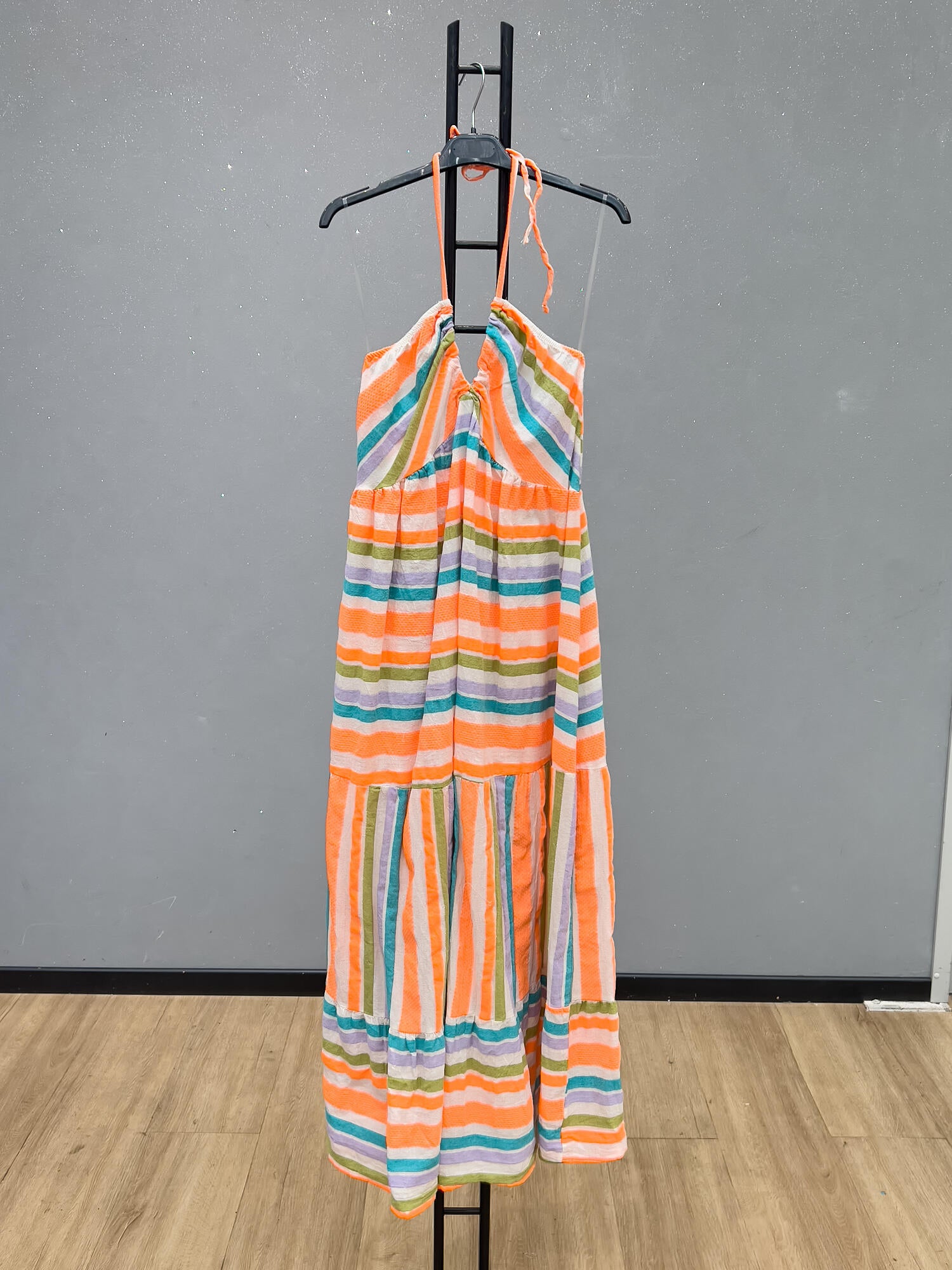 VLBLDCY Cotton Backless Summer Dress Cyan