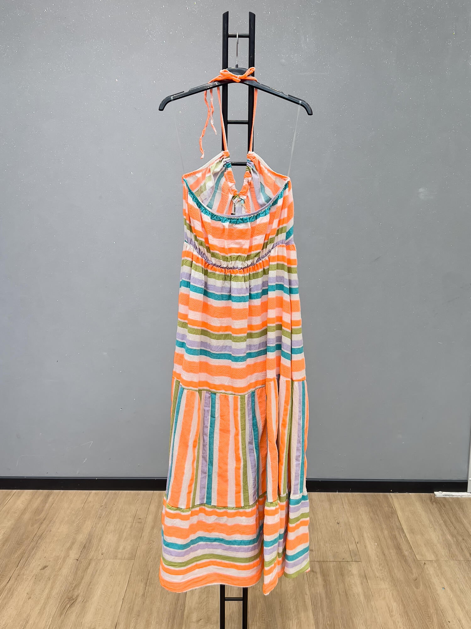 VLBLDCY Cotton Backless Summer Dress Cyan