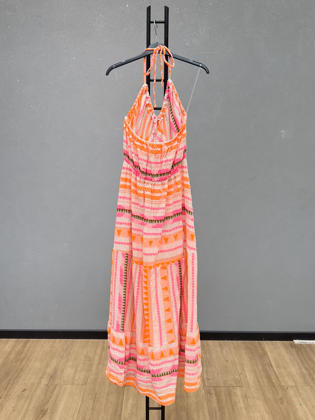 VLBLDNO Cotton Backless Summer Dress Neon Orange
