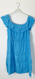 TDOSE Off-Shoulder Eyelet Dress — Sky Blue