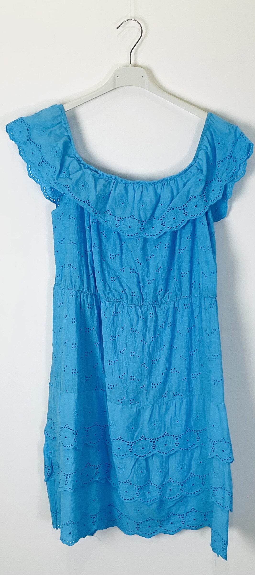 TDOSE Off-Shoulder Eyelet Dress — Sky Blue