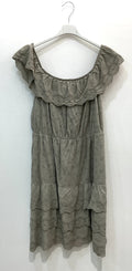 TDOSE Off-Shoulder Eyelet Dress — Gray