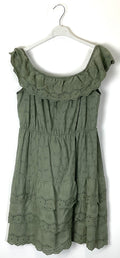 TDOSE Off-Shoulder Eyelet Dress — Olive