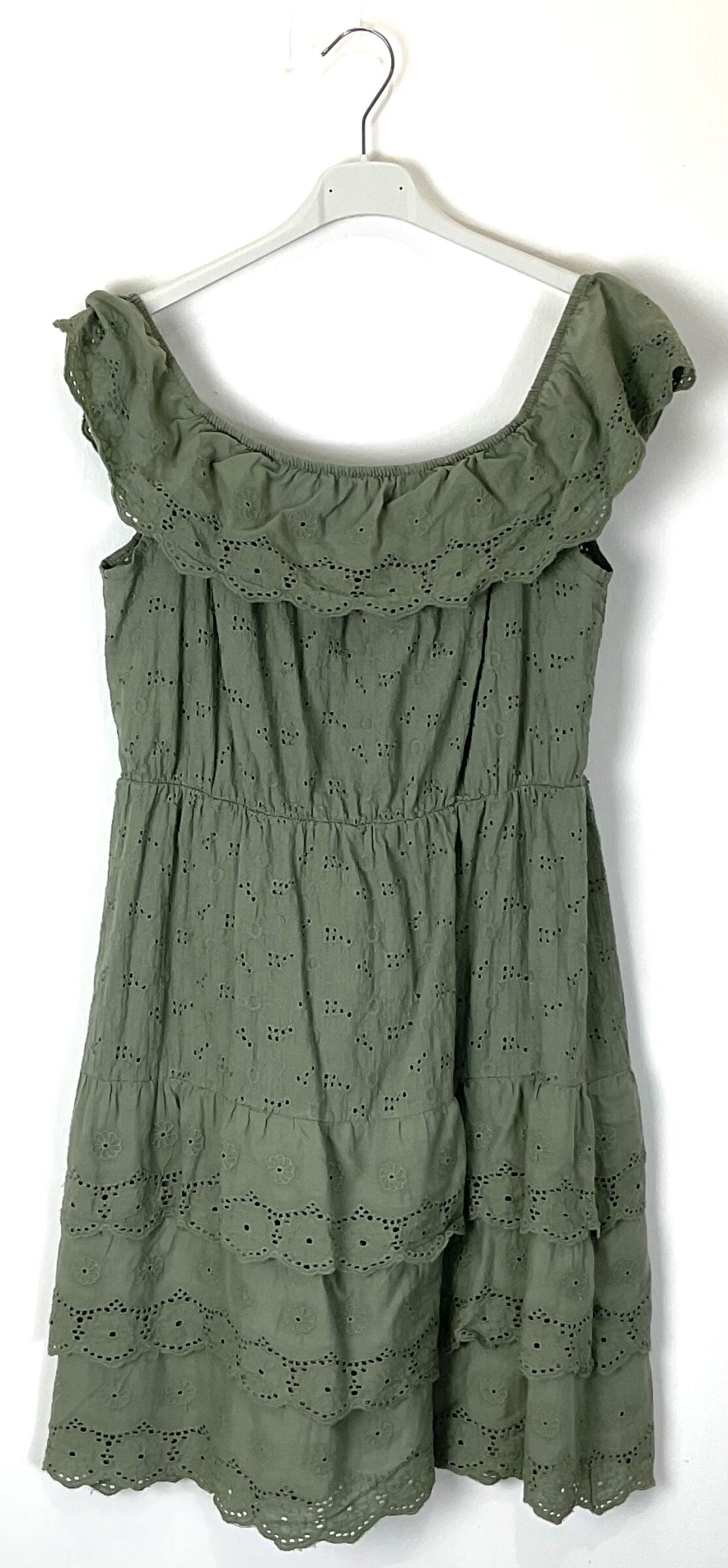 TDOSE Off-Shoulder Eyelet Dress — Olive