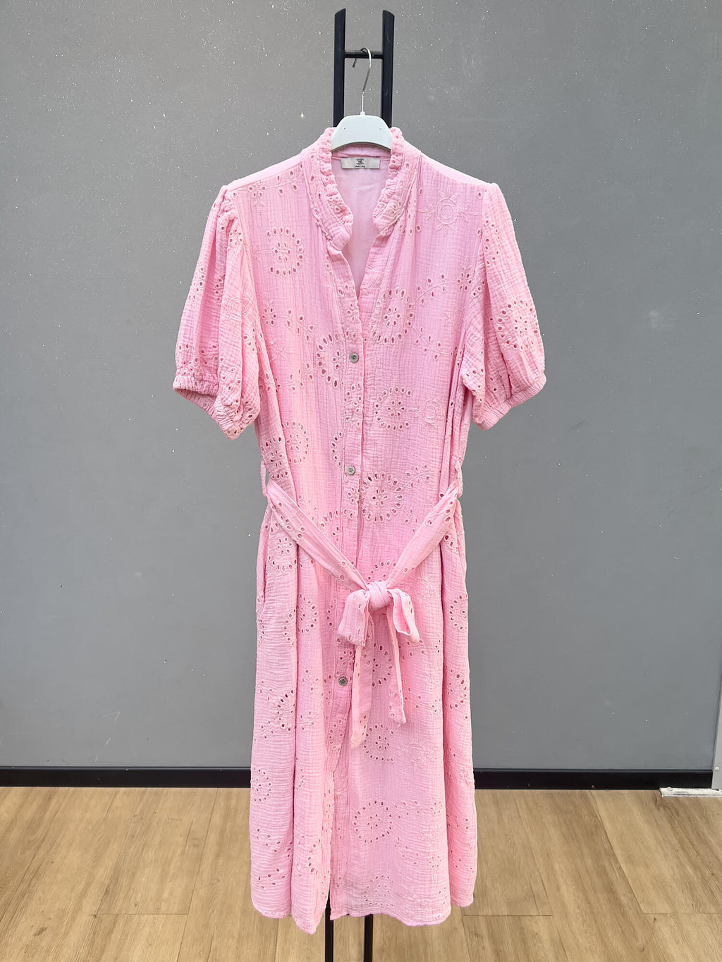 VLDGEBS Eyelet Gauze Dress Blush