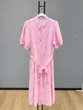 VLDGEBS Eyelet Gauze Dress Blush