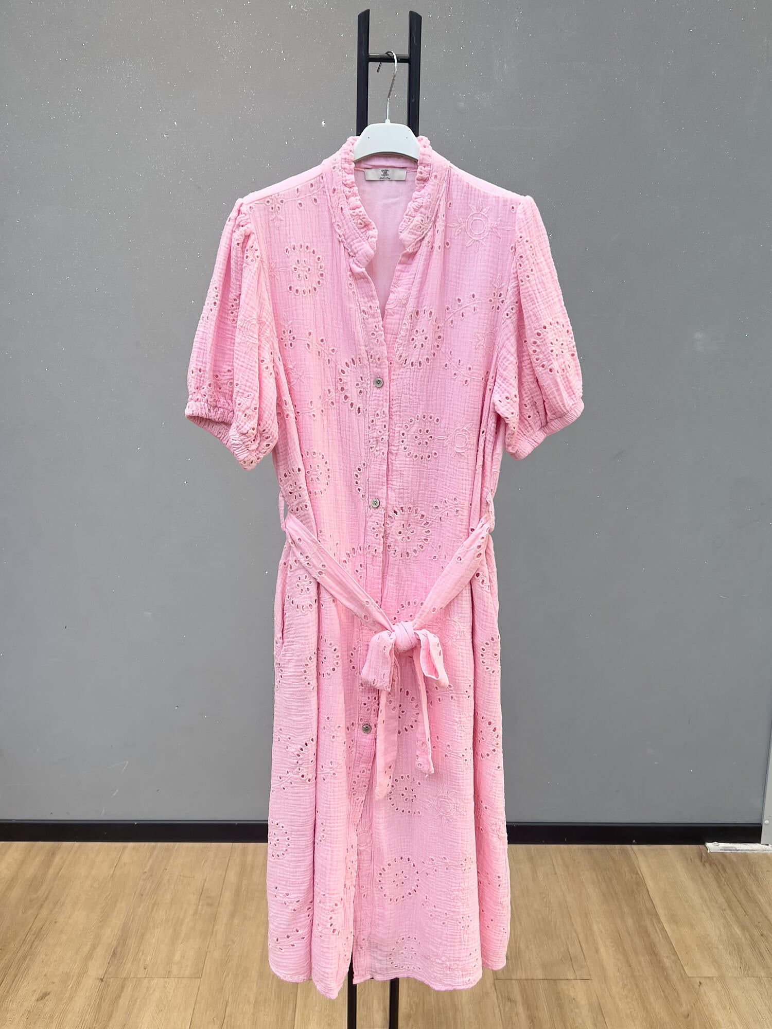VLDGEBS Eyelet Gauze Dress Blush