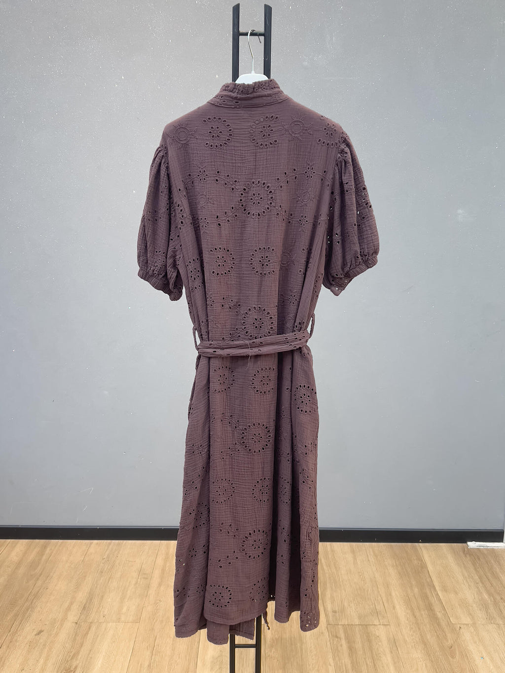 VLDGECG Eyelet Gauze Dress Cognac