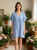LSGCDSB Gauze Cotton Dress Sky Blue