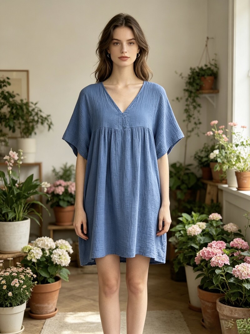 LSGCDDN Gauze Cotton Dress Denim