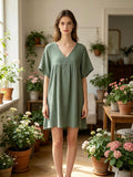 LSGCDKH Gauze Cotton Dress Khaki