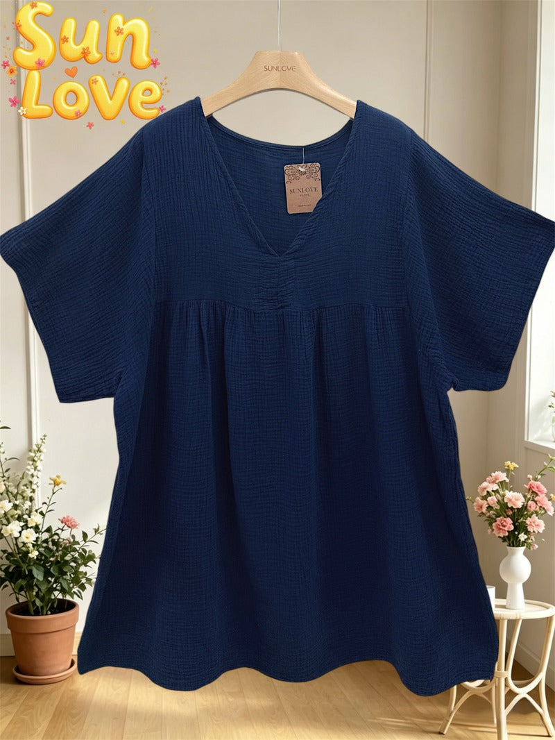 LSGCDNV Gauze Cotton Dress Navy
