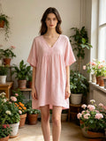 LSGCDPK Gauze Cotton Dress Pink