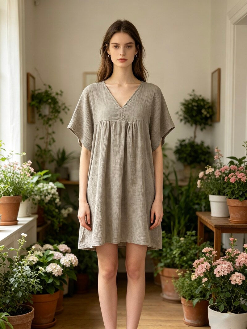 LSGCDTP Gauze Cotton Dress Taupe