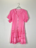 TDBER Boho Eyelet Ruffle Dress — Fuchsia