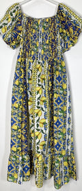 TDFPM Floral Puff Sleeve Maxi Dress — White