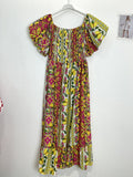 TDFPM Floral Puff Sleeve Maxi Dress — Fuchsia