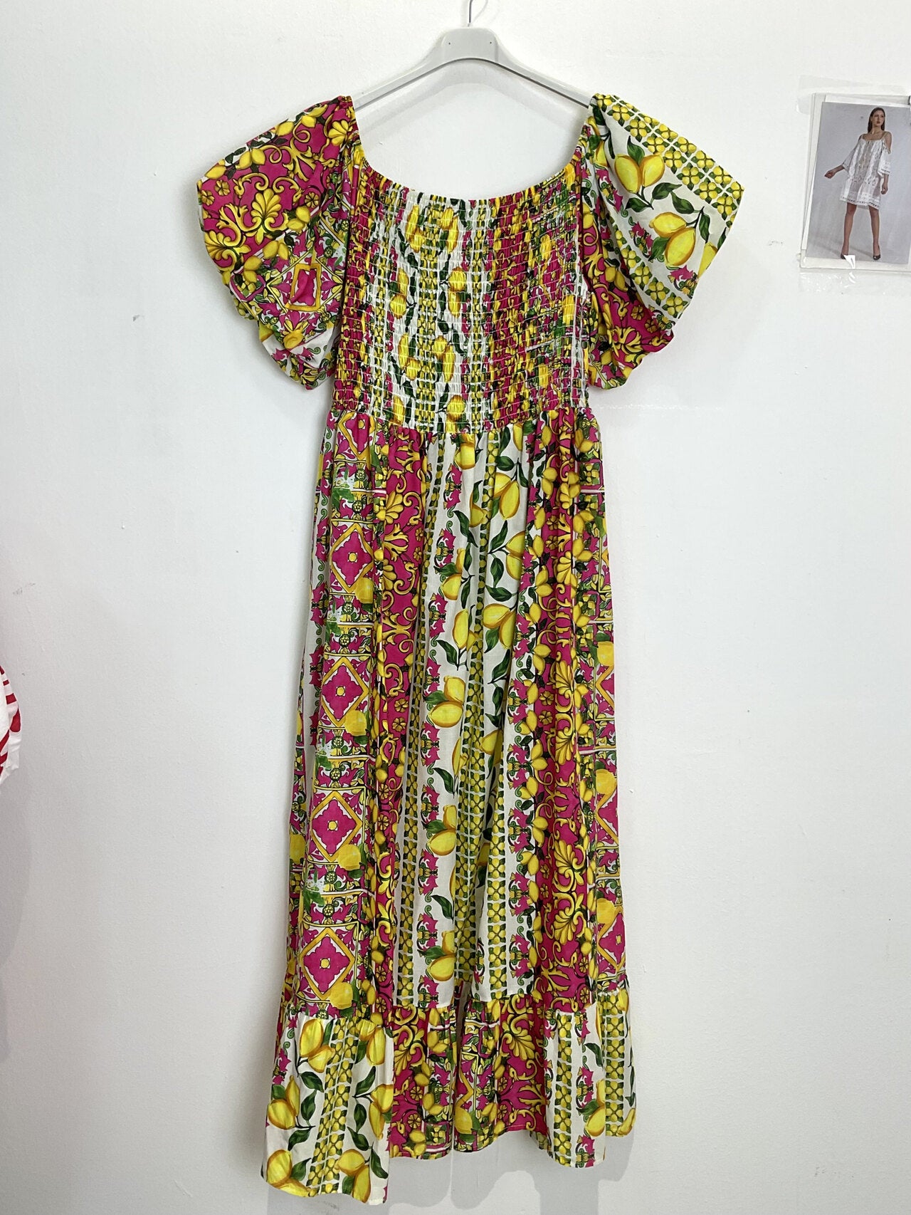 TDFPM Floral Puff Sleeve Maxi Dress — Fuchsia