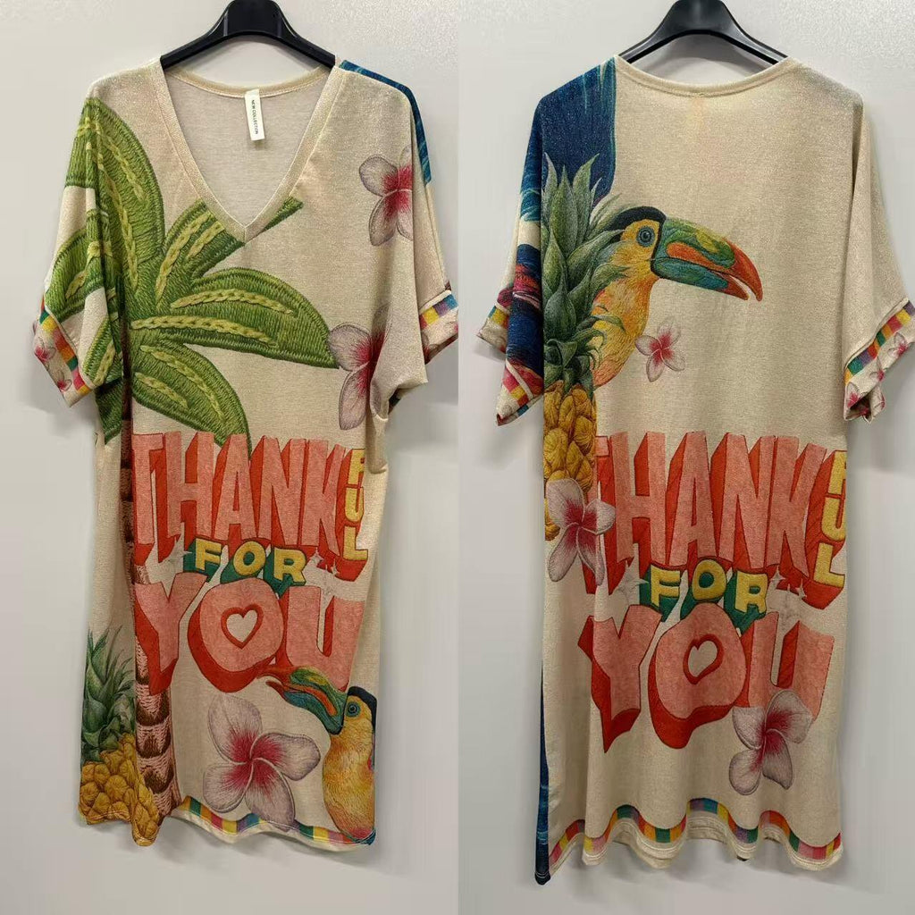 VITY Tropical Thank You Print Dress