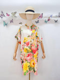 SVRSS1PK Romantic Floral Short Sleeve Dress Pink