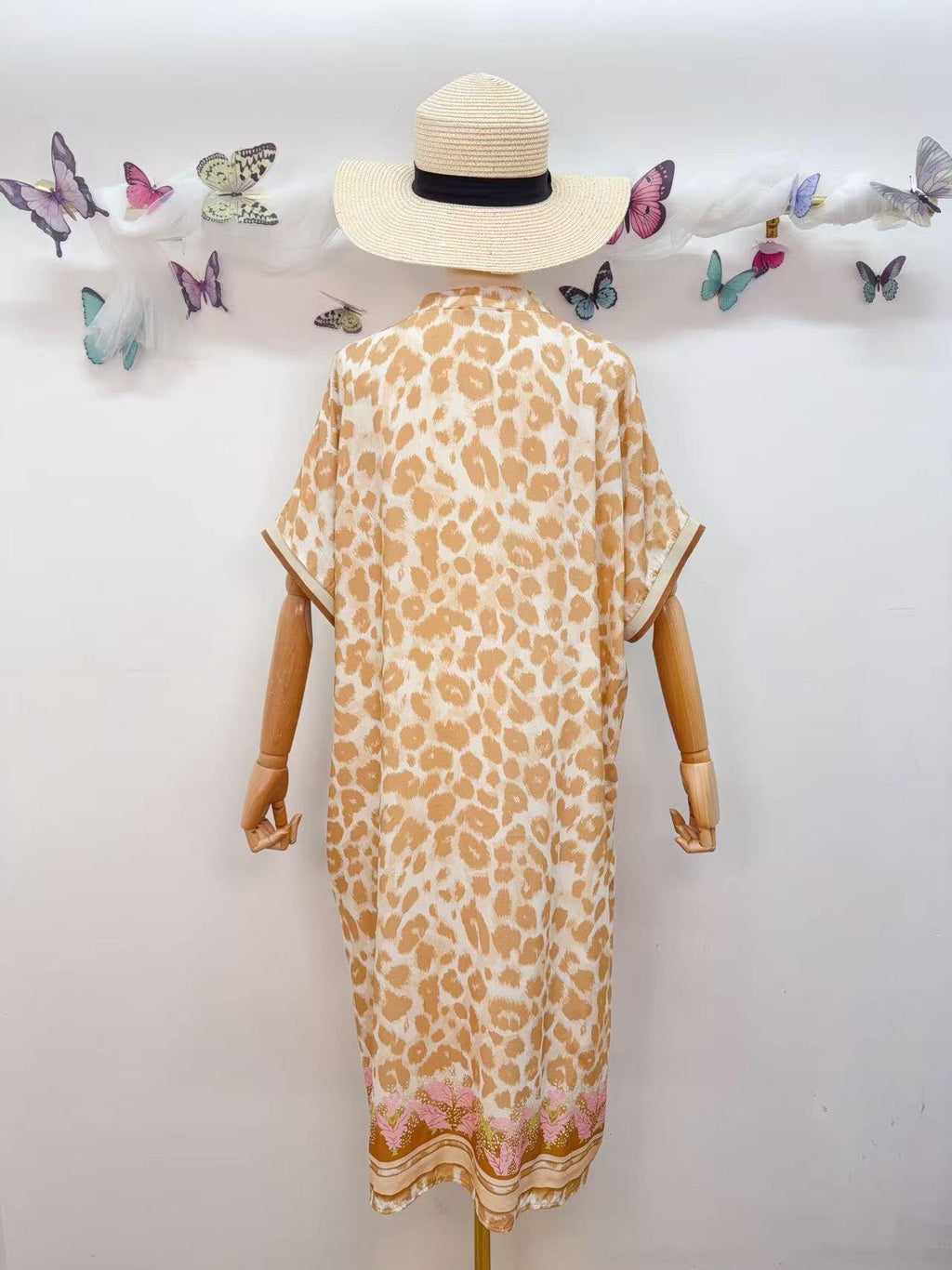 SVLEOBG Leopard Print Dress Beige