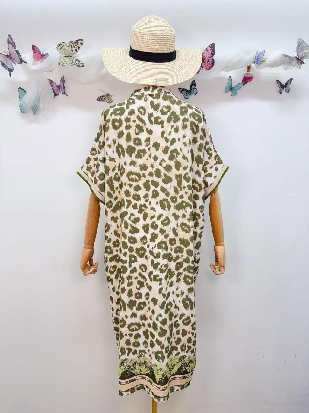 SVLEOKH Leopard Print Dress Khaki