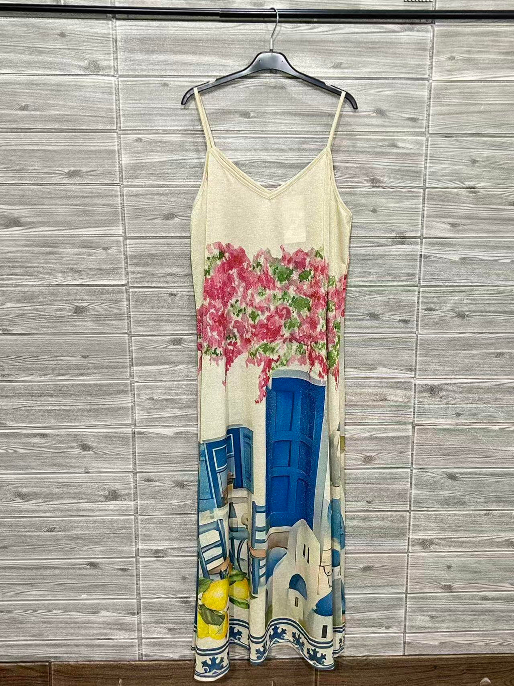 ZOPDSB Printed Dress Sky Blue