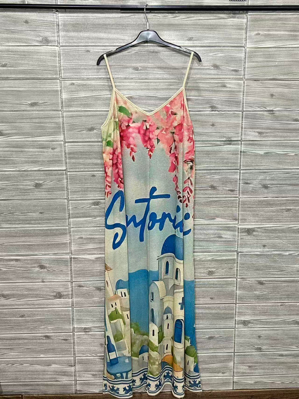 ZOPDSB Printed Dress Sky Blue