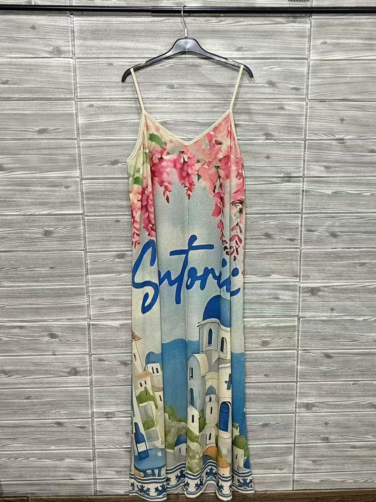 ZOPDSB Printed Dress Sky Blue