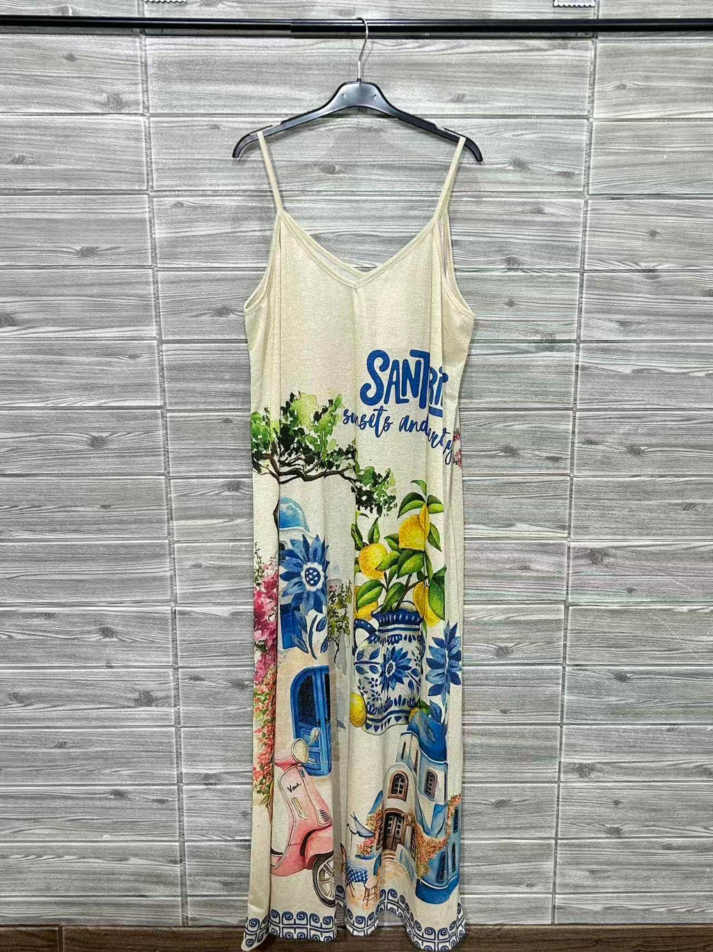 ZOPDRB Printed Dress Royal Blue