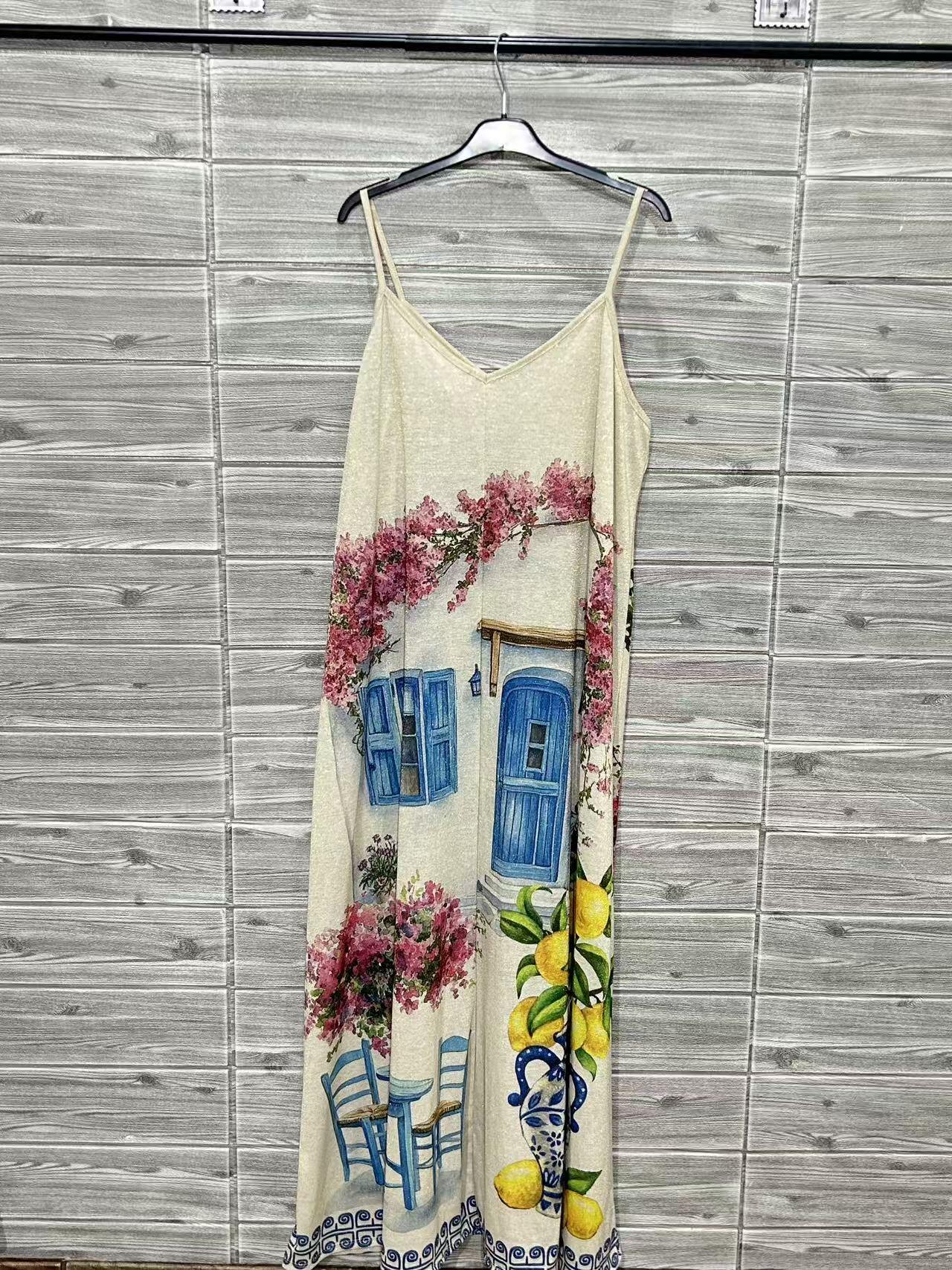 ZOPDRB Printed Dress Royal Blue