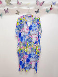 SVRI1RB Multicolor Floral Print Dress Royal Blue